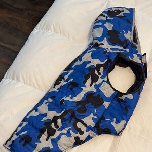 Blue Camouflage Dog Hooded Jacket Coat